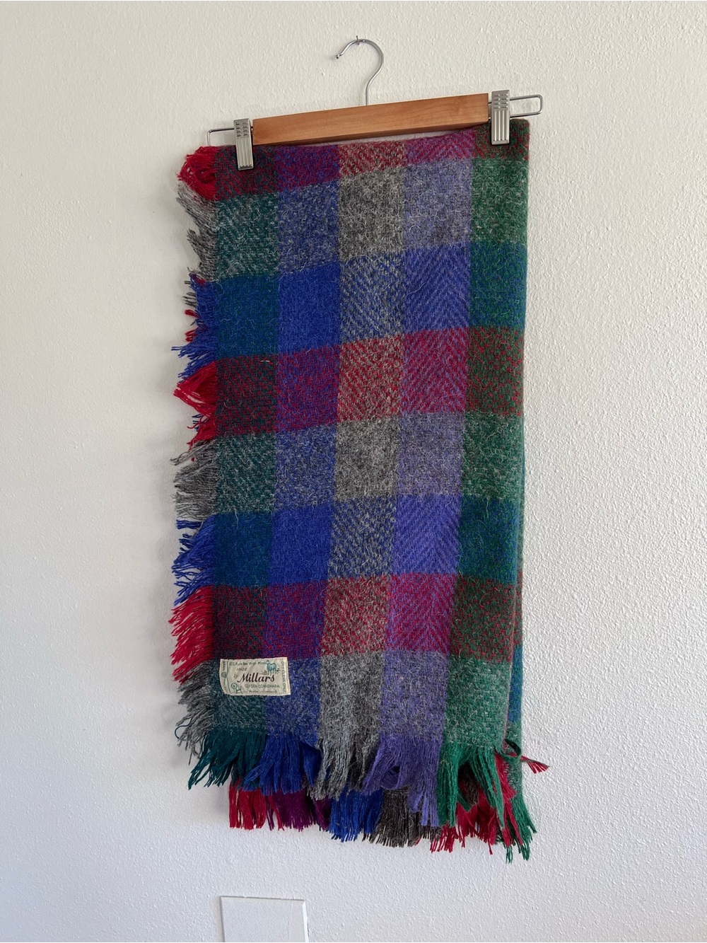 Millar’s Connemara Multicolor Plaid Fringe Throw Blanket - Blue, Green, Red